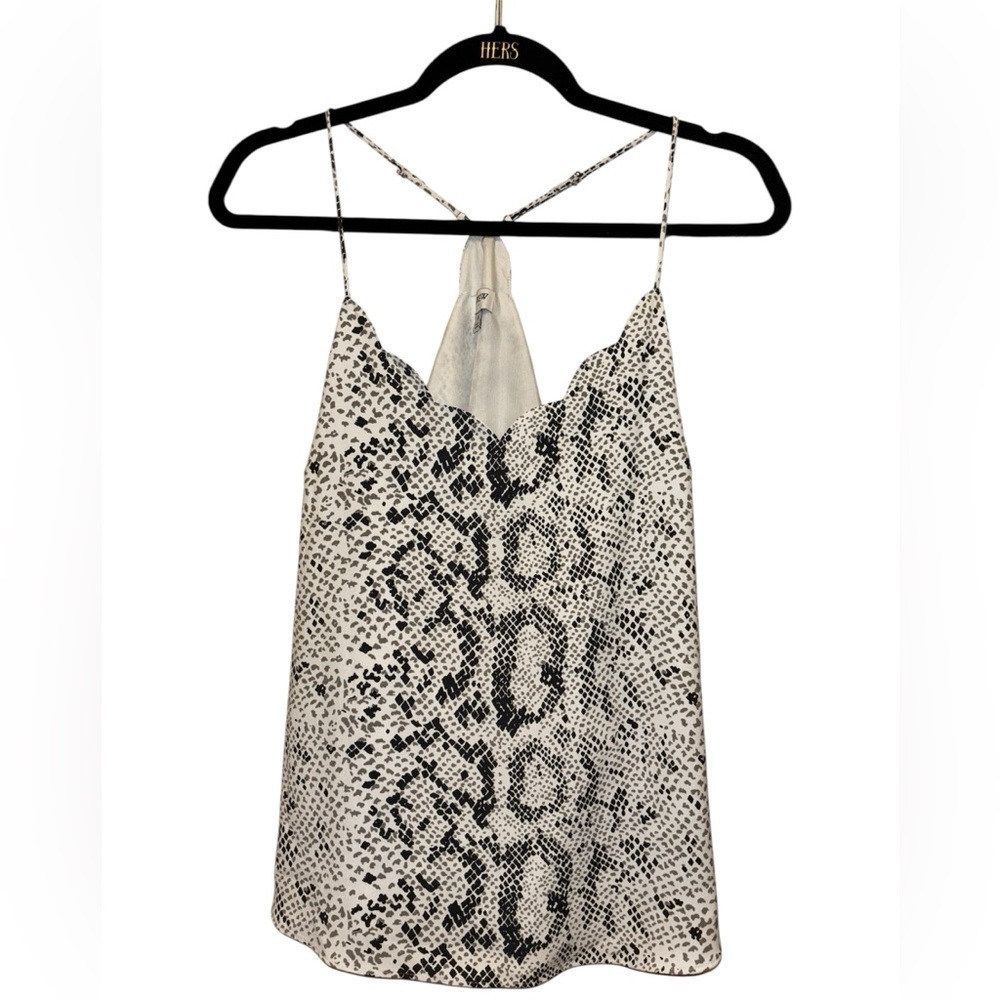 J Crew Snakeskin scalloped cami top